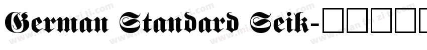 German Standard Seik字体转换
